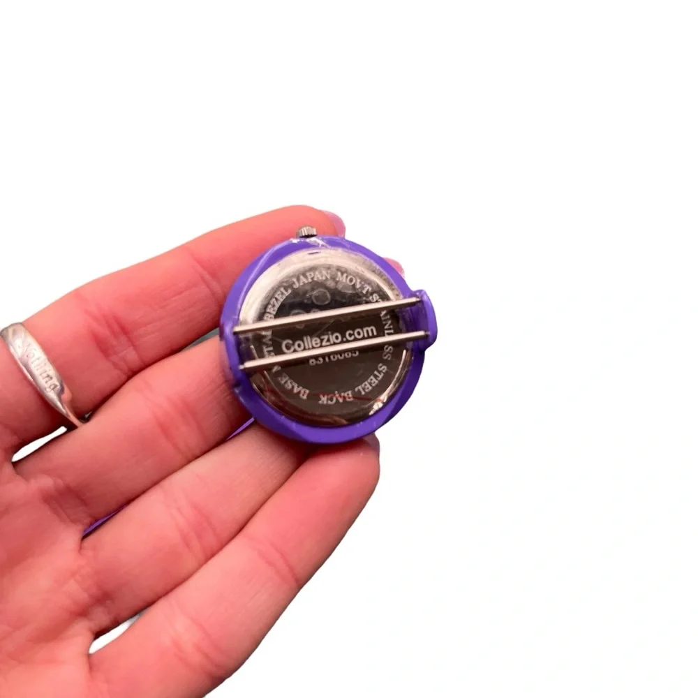 Collezio Purple Silicone Stainless Steel Back Rhinestone Slap‎ Watch Face & Band